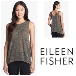 Eileen Fisher Sparkle Linen Shell w/ Rope Necklace